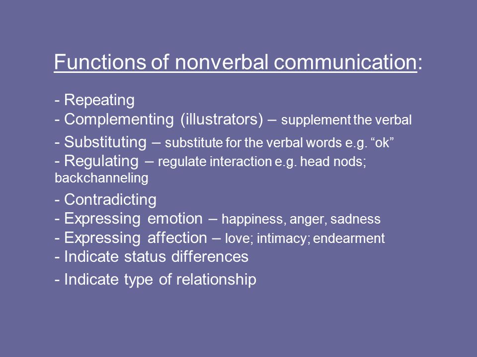  7 Fonctions de la communication non verbale